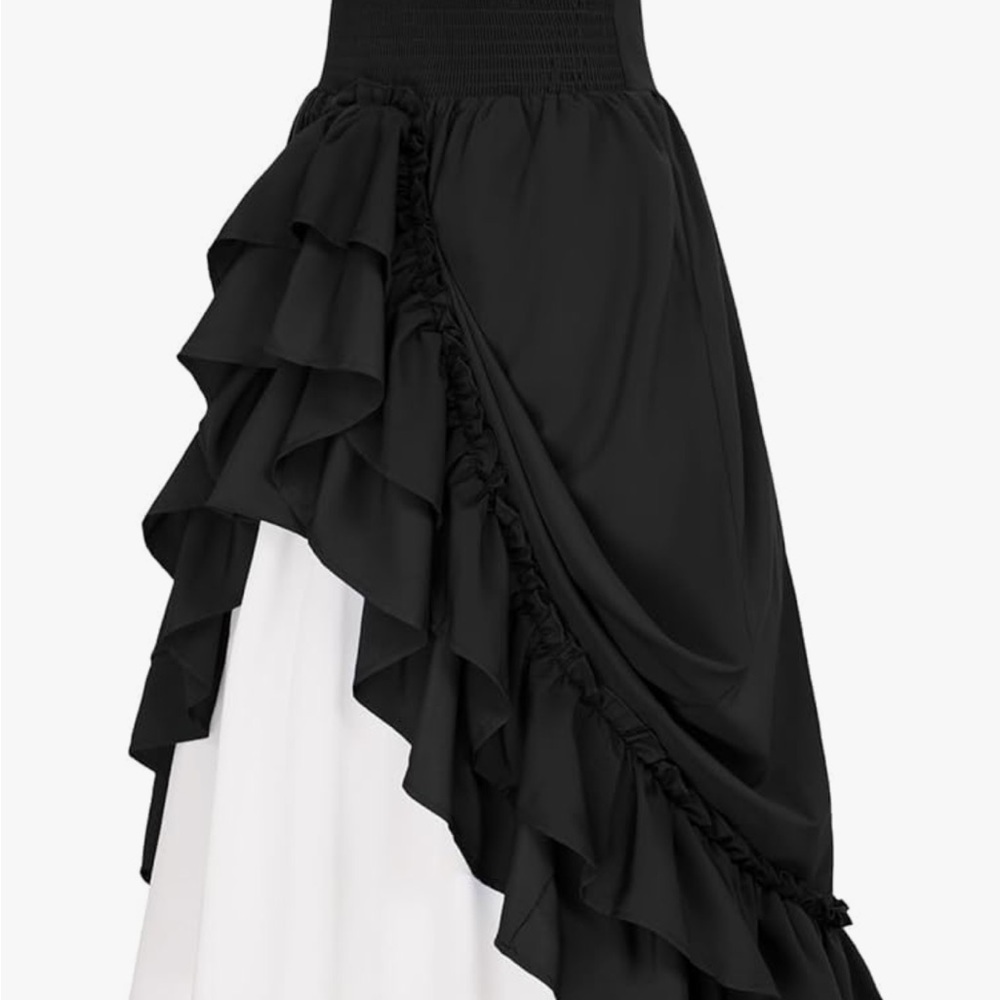 Elegant Asymmetrical Black and White Skirt